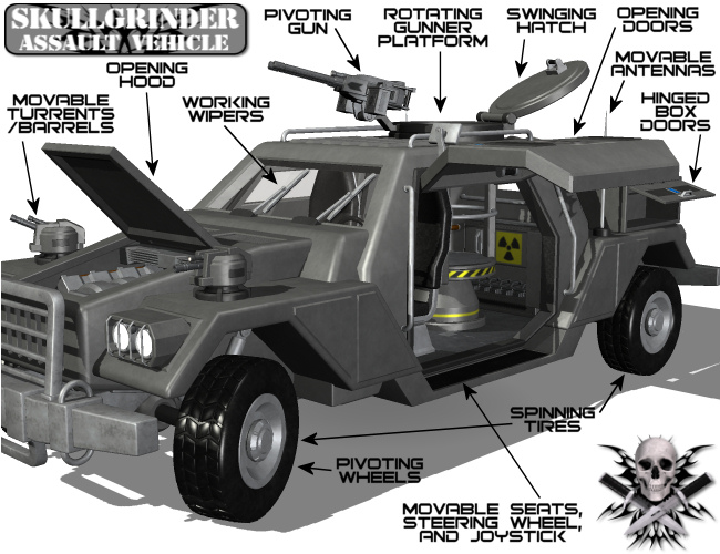 SkullGrinder Assault Vehicle SkullGrinder Assault Vehicle by: Nightshift3D, 3D Models by Daz 3D