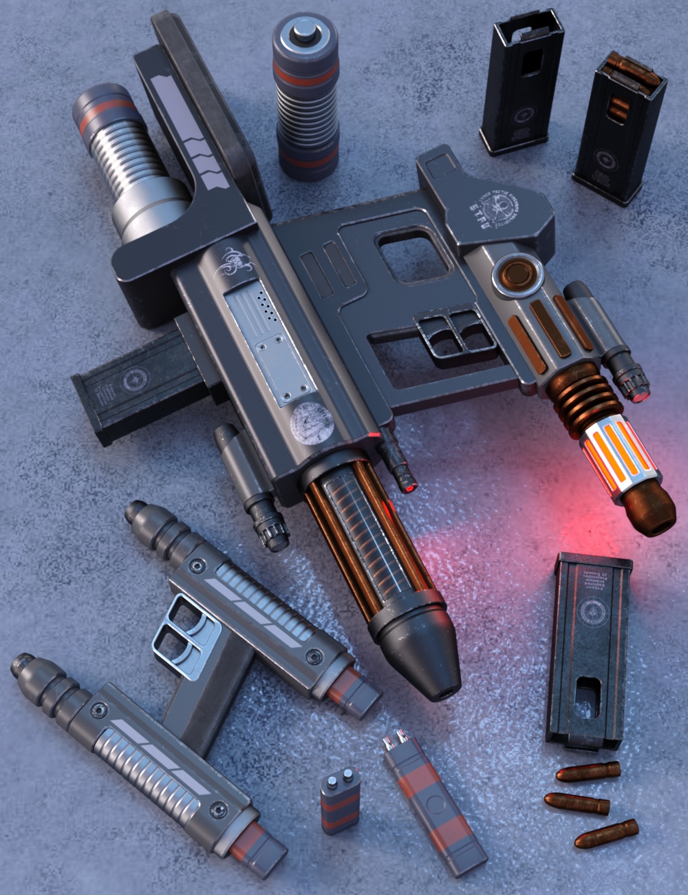 Sci Fi Dual Weapons by: Nightshift3D, 3D Models by Daz 3D