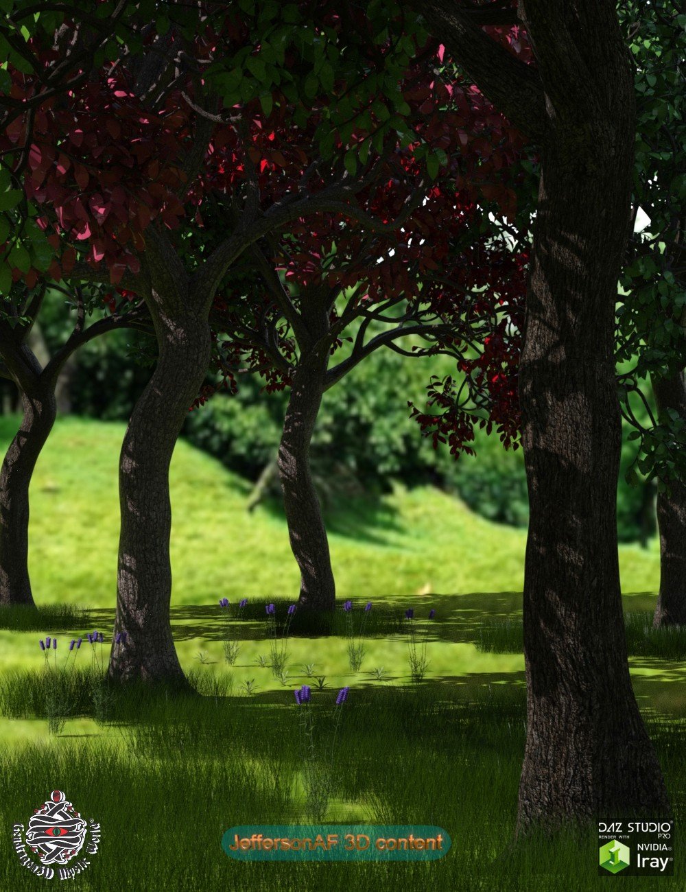 Variety of Tree Species for Iray by: JeffersonAFGendragon3D, 3D Models by Daz 3D