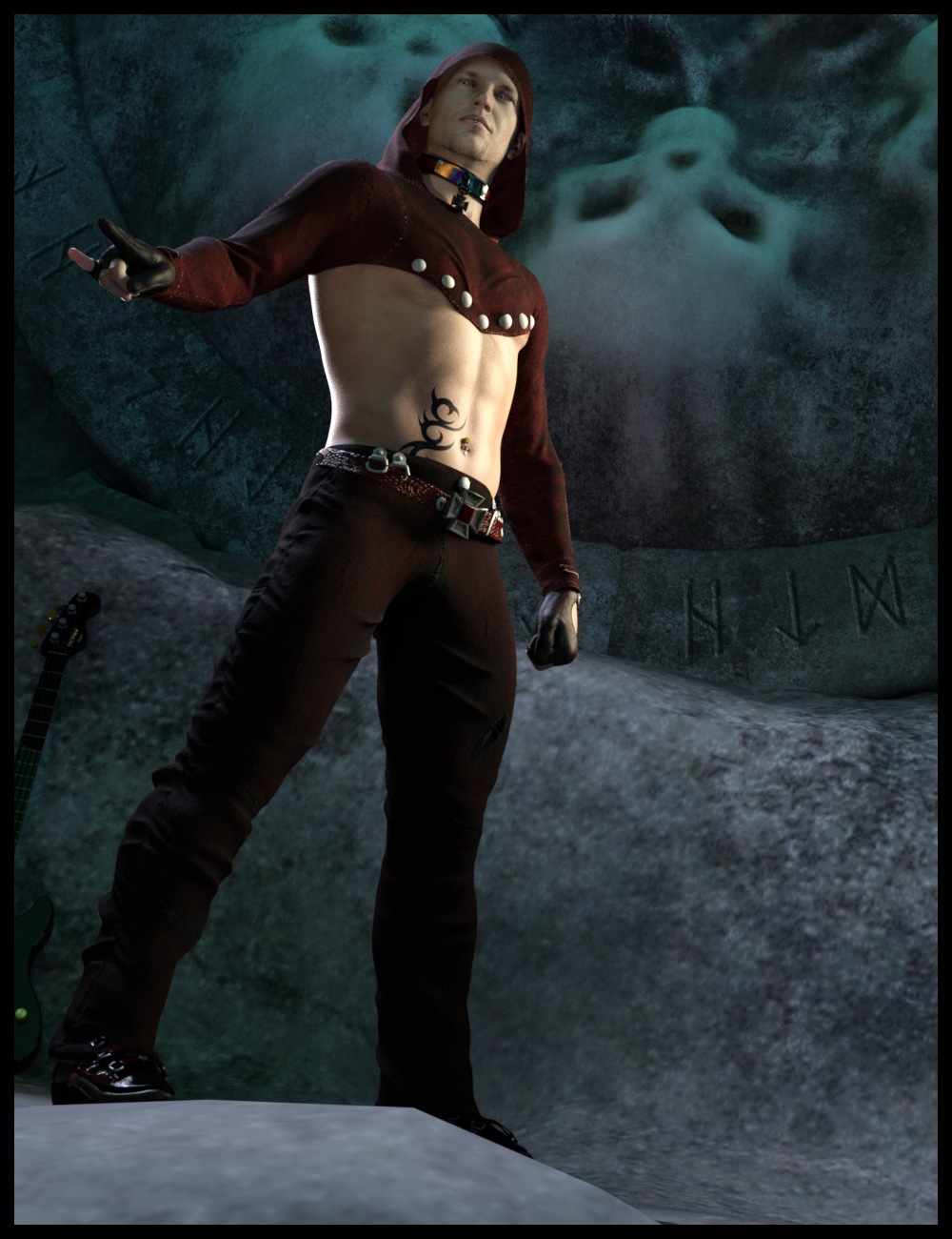 Addon for GothicX Rock for Genesis 8 Male(s) by: Nathy Design, 3D Models by Daz 3D