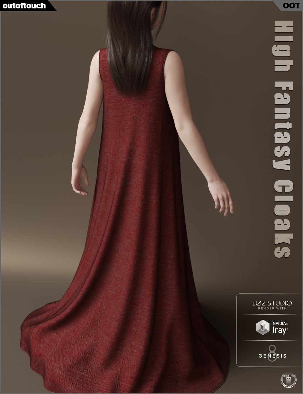 dForce High Fantasy Cloaks for Genesis 8 Female(s) by: outoftouch, 3D Models by Daz 3D