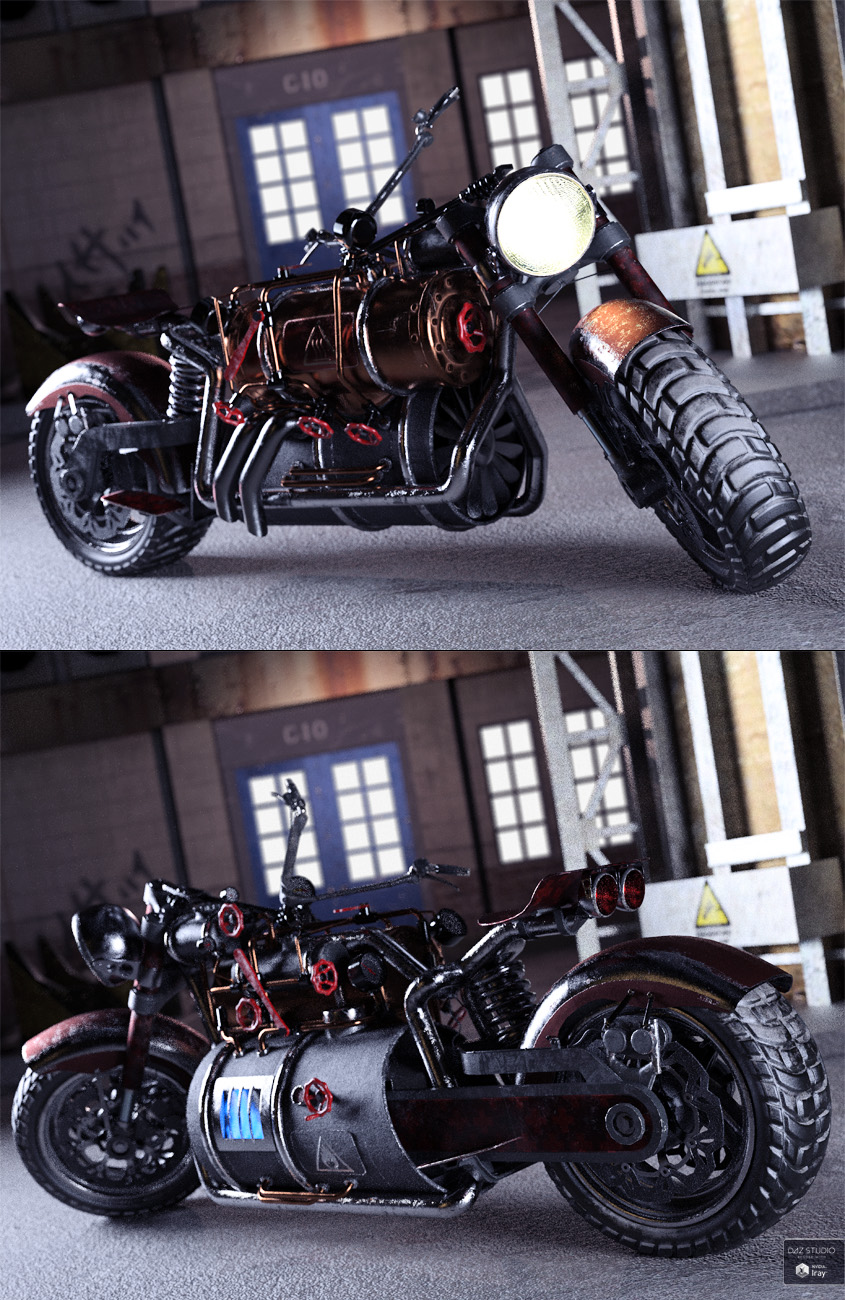 Steampunk Motorbike by: ForbiddenWhispersDavid Brinnen, 3D Models by Daz 3D