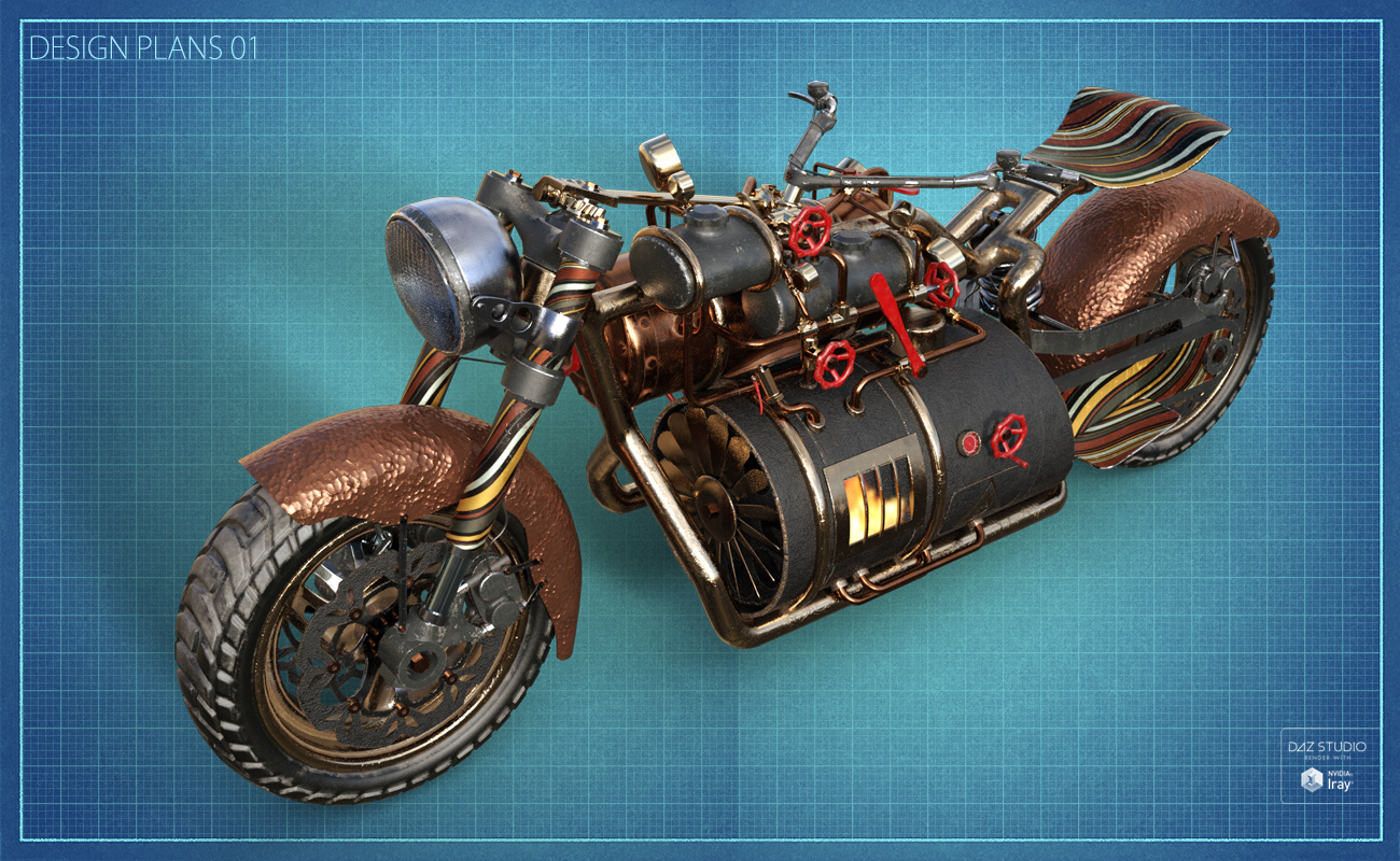 Steampunk Motorbike Steampunk Motorbike by: ForbiddenWhispersDavid Brinnen, 3D Models by Daz 3D