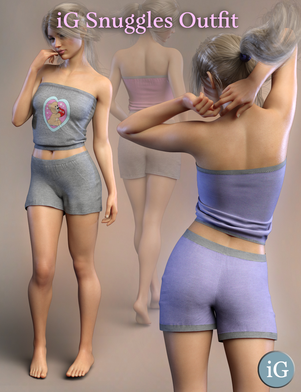 iG Snuggles Outfit For Genesis 8 Female(s) by: i3D_LotusValery3D, 3D Models by Daz 3D