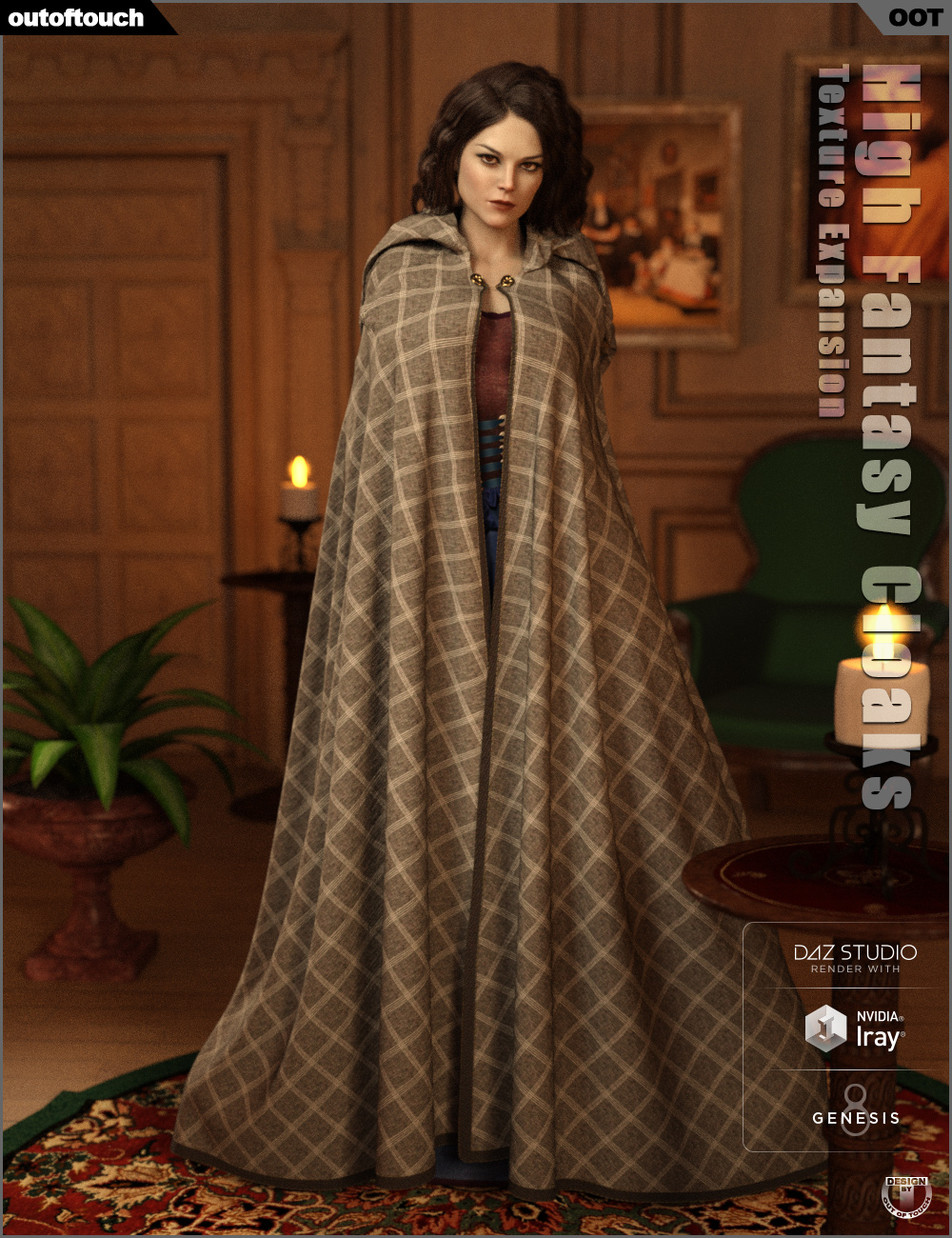 dForce High Fantasy Cloaks Texture Expansion by: outoftouch, 3D Models by Daz 3D