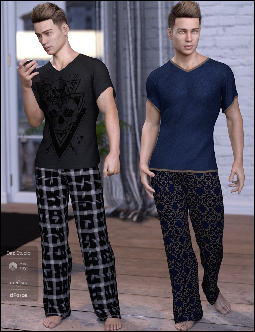 dForce Chill Pajamas Textures dForce Chill Pajamas Textures by: DemonicaEviliusJessaii, 3D Models by Daz 3D