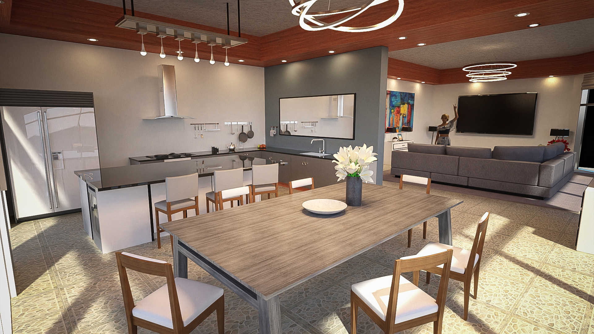 Living Dining Kitchen Living Dining Kitchen by: Tesla3dCorp, 3D Models by Daz 3D