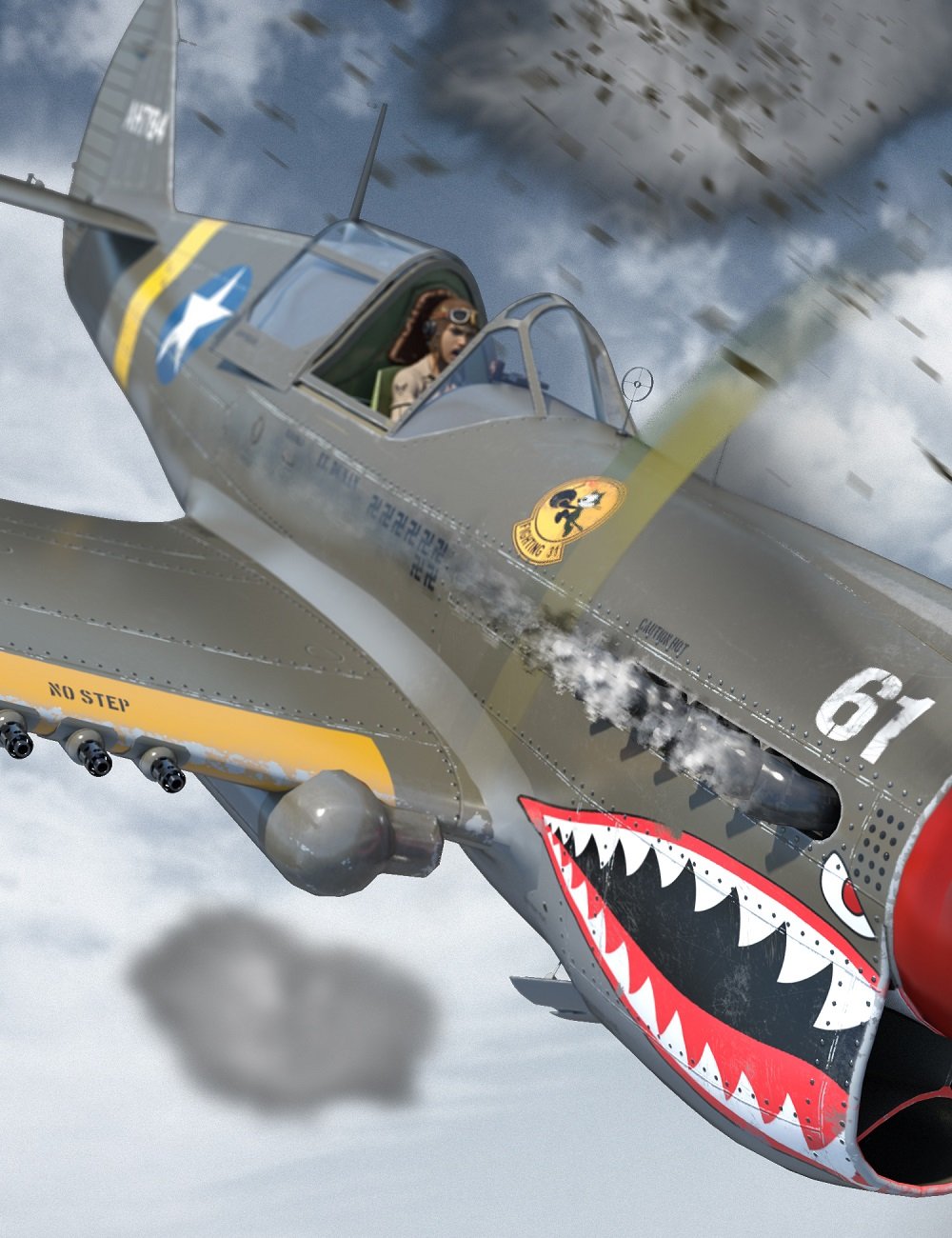 War Hawk Military Aircraft by: DarkEdgeDesign, 3D Models by Daz 3D