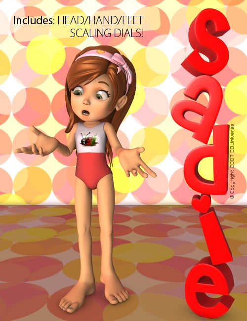 3D Universe Toon Girl Sadie by: 3D Universe, 3D Models by Daz 3D