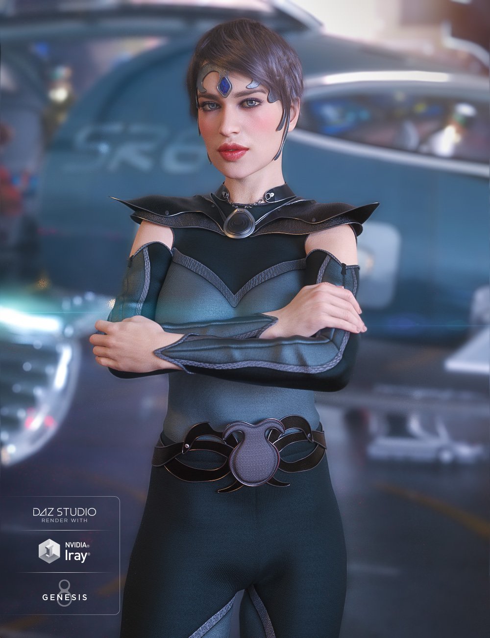dForce G.I.S. Admiral for Genesis 8 Female(s) by: Ravenhair, 3D Models by Daz 3D