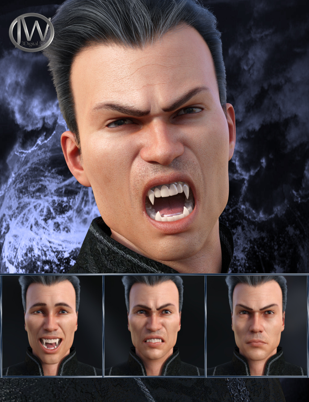 Darkness - Expressions for Genesis 8 Male and Landon 8 by: JWolf, 3D Models by Daz 3D