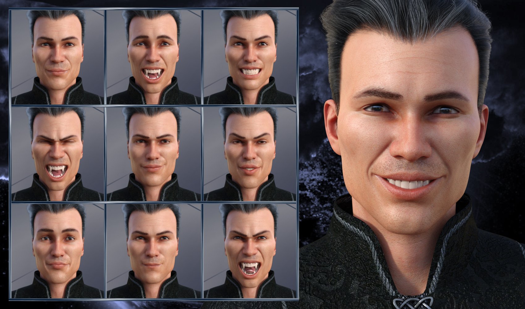 Darkness - Expressions for Genesis 8 Male and Landon 8 Darkness - Expressions for Genesis 8 Male and Landon 8 by: JWolf, 3D Models by Daz 3D