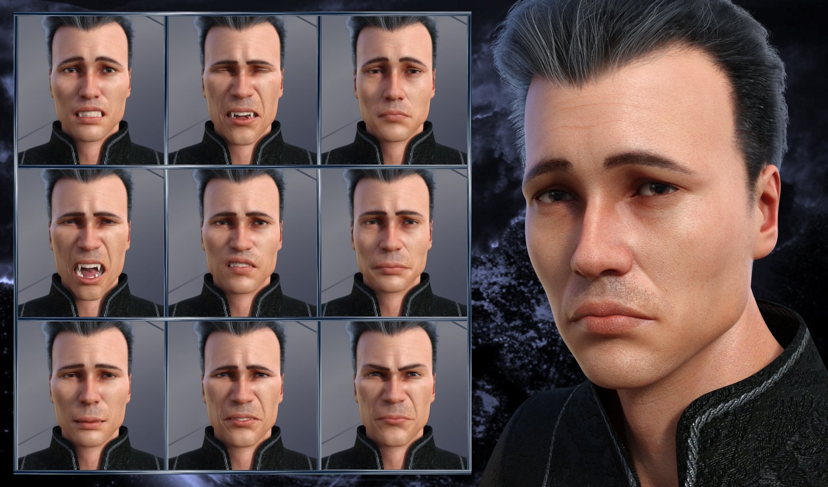 Darkness - Expressions for Genesis 8 Male and Landon 8 Darkness - Expressions for Genesis 8 Male and Landon 8 by: JWolf, 3D Models by Daz 3D