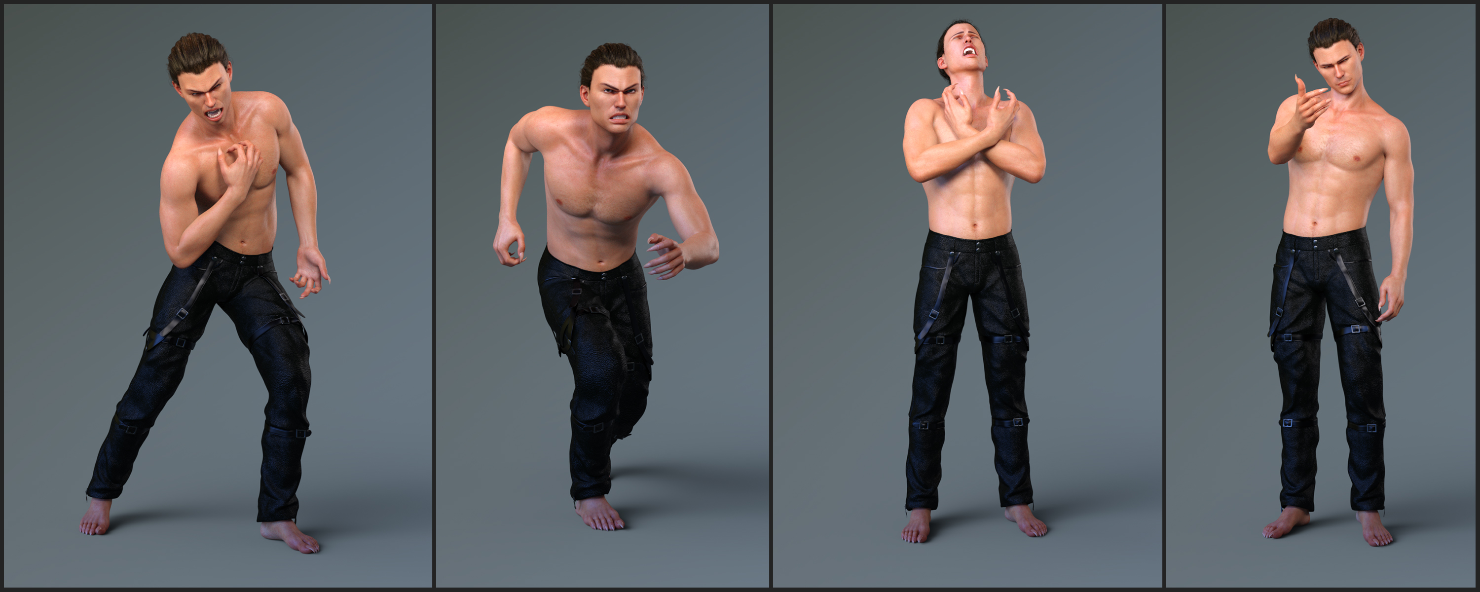 Z Supernatural Poses and Expressions for Genesis 8 Male and Landon 8 by: Zeddicuss, 3D Models by Daz 3D