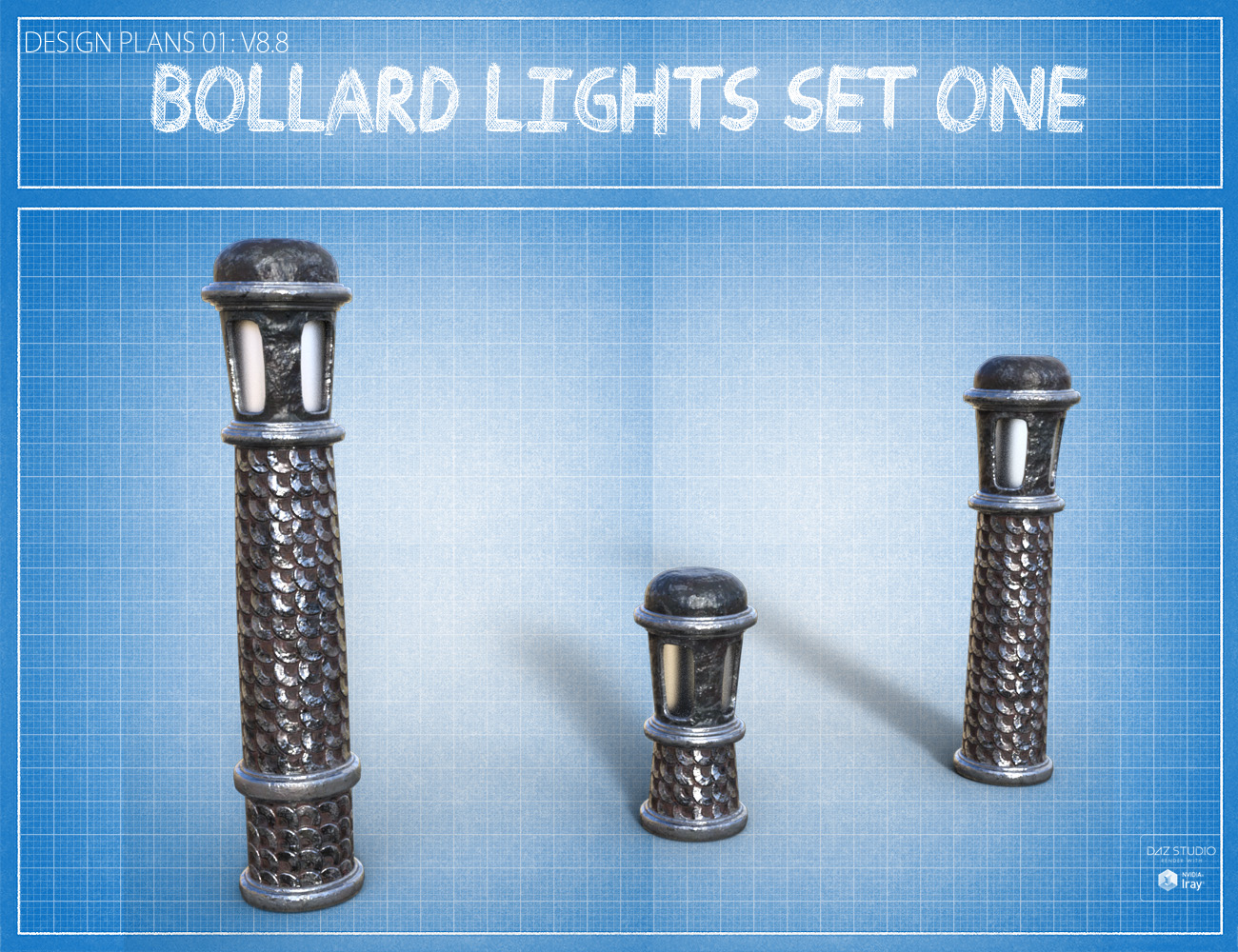 Bollard Garden Lighting Bollard Garden Lighting by: David BrinnenForbiddenWhispers, 3D Models by Daz 3D