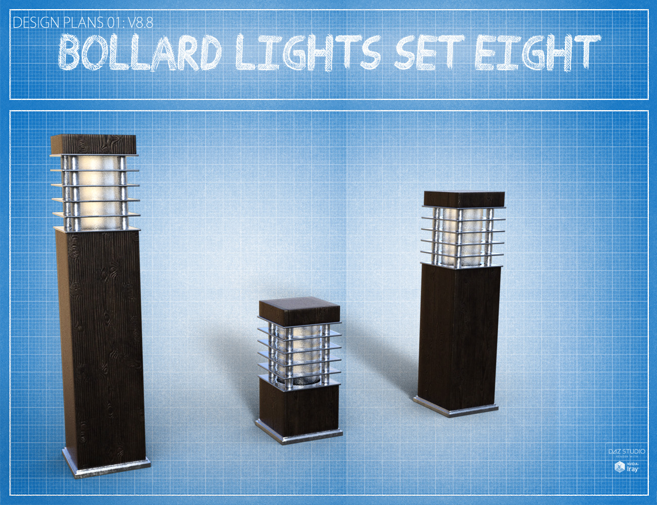 Bollard Garden Lighting by: David BrinnenForbiddenWhispers, 3D Models by Daz 3D
