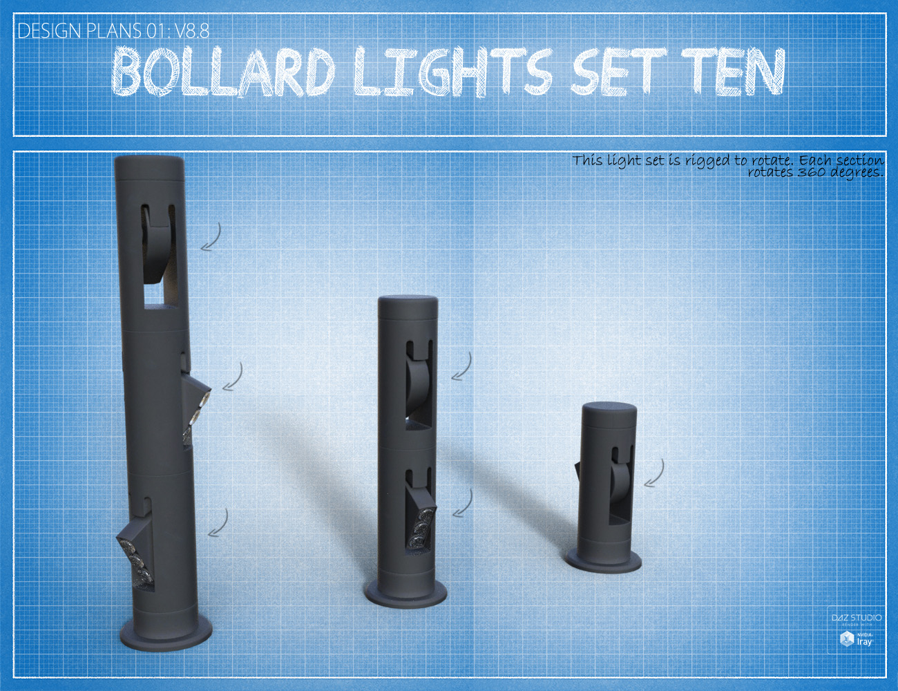 Bollard Garden Lighting Bollard Garden Lighting by: David BrinnenForbiddenWhispers, 3D Models by Daz 3D