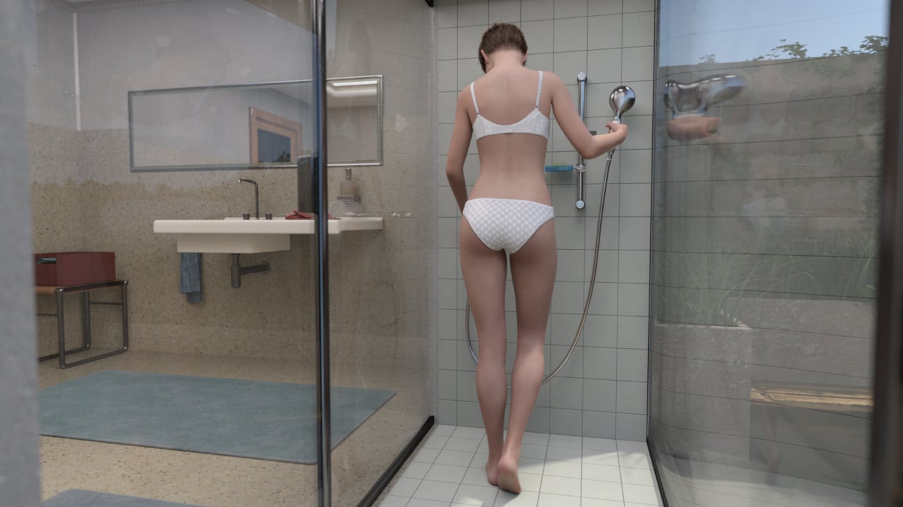 Cosy Bathroom with Rigged Shower and Poses for Genesis 8 Female by: Deepsea, 3D Models by Daz 3D