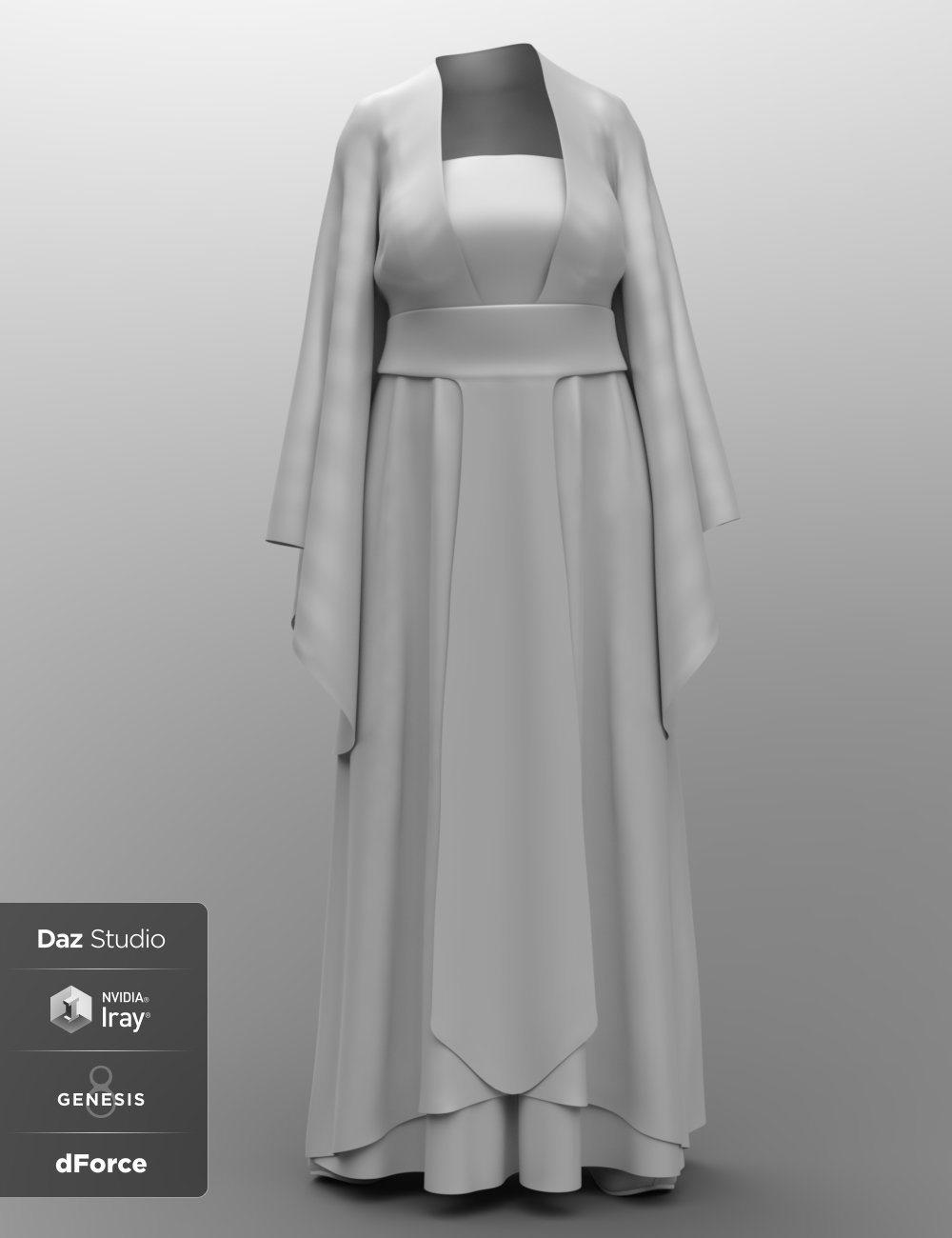 dForce Palace Robes Outfit for Genesis 8 Female(s) by: Moonscape GraphicsNikisatezSade, 3D Models by Daz 3D