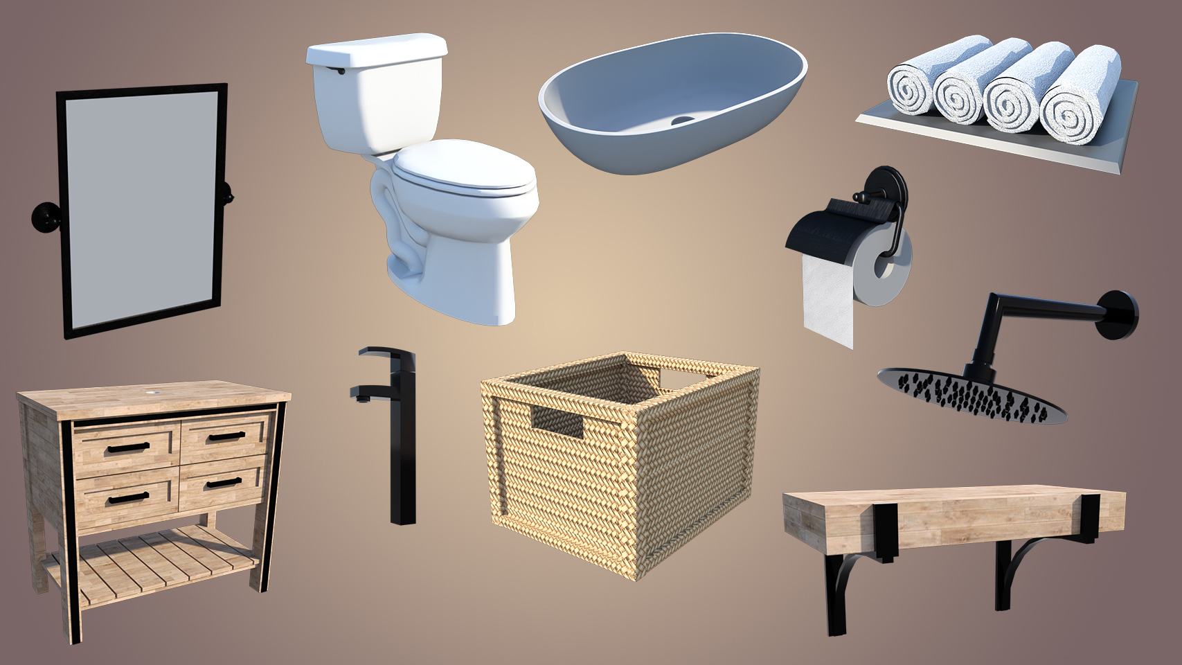 Transitional Bathroom Transitional Bathroom by: PerspectX, 3D Models by Daz 3D