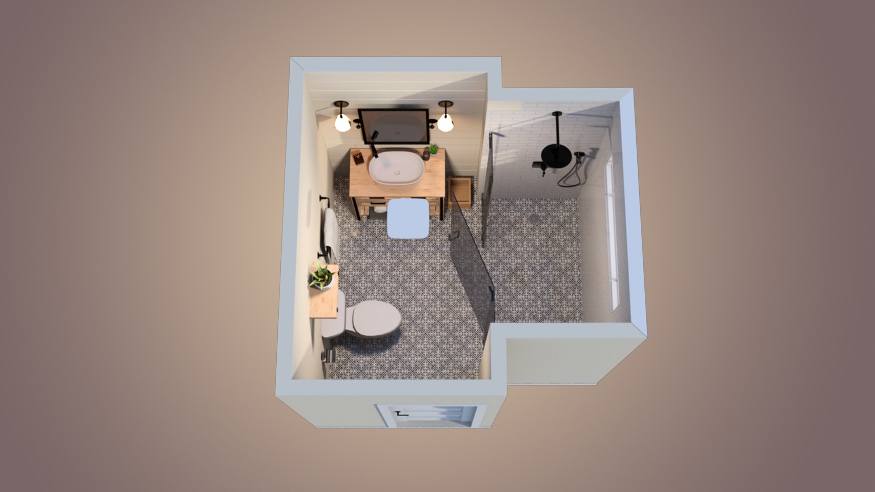Transitional Bathroom Transitional Bathroom by: PerspectX, 3D Models by Daz 3D