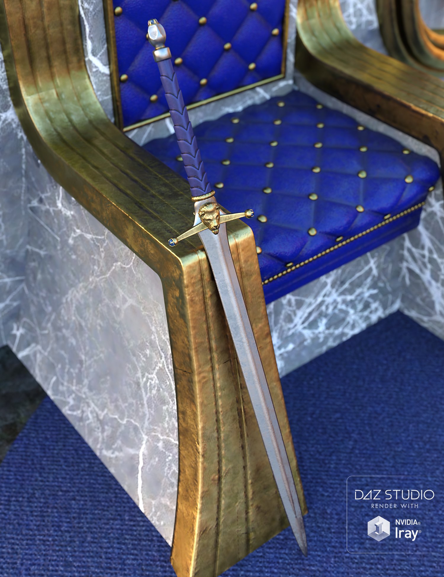 Winterblack Hall Throne Room Props by: DianePredatron, 3D Models by Daz 3D