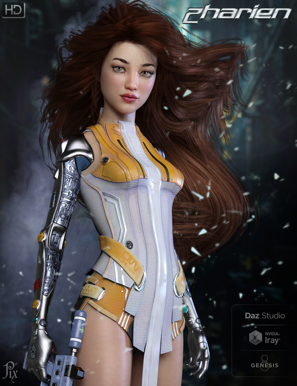 Pix Zharien HD for Genesis 8 Female by: Pixelunashadownet, 3D Models by Daz 3D
