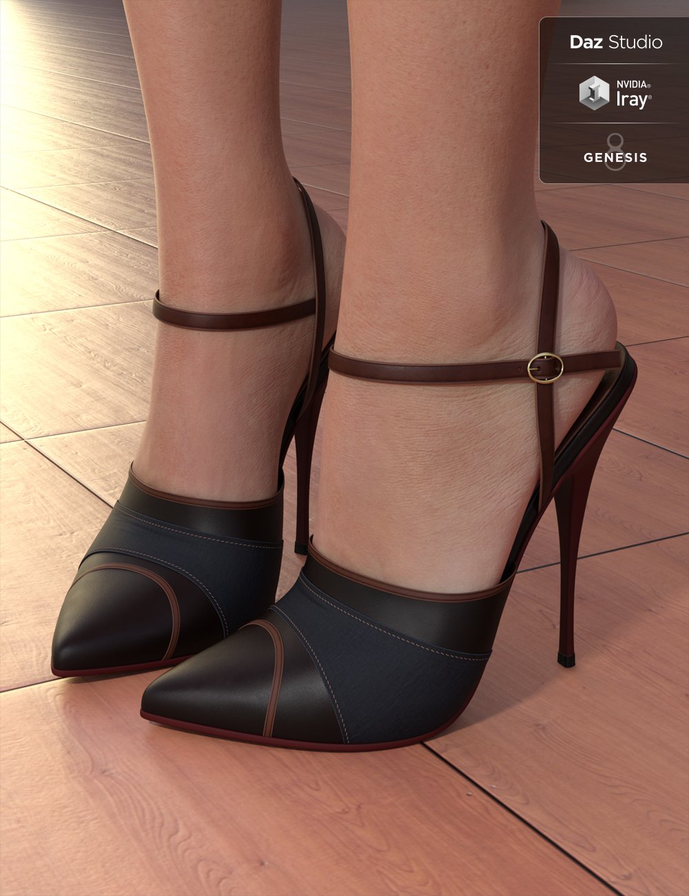 Stylett High Heels for Genesis 3 and 8 Female(s) by: PrefoX, 3D Models by Daz 3D