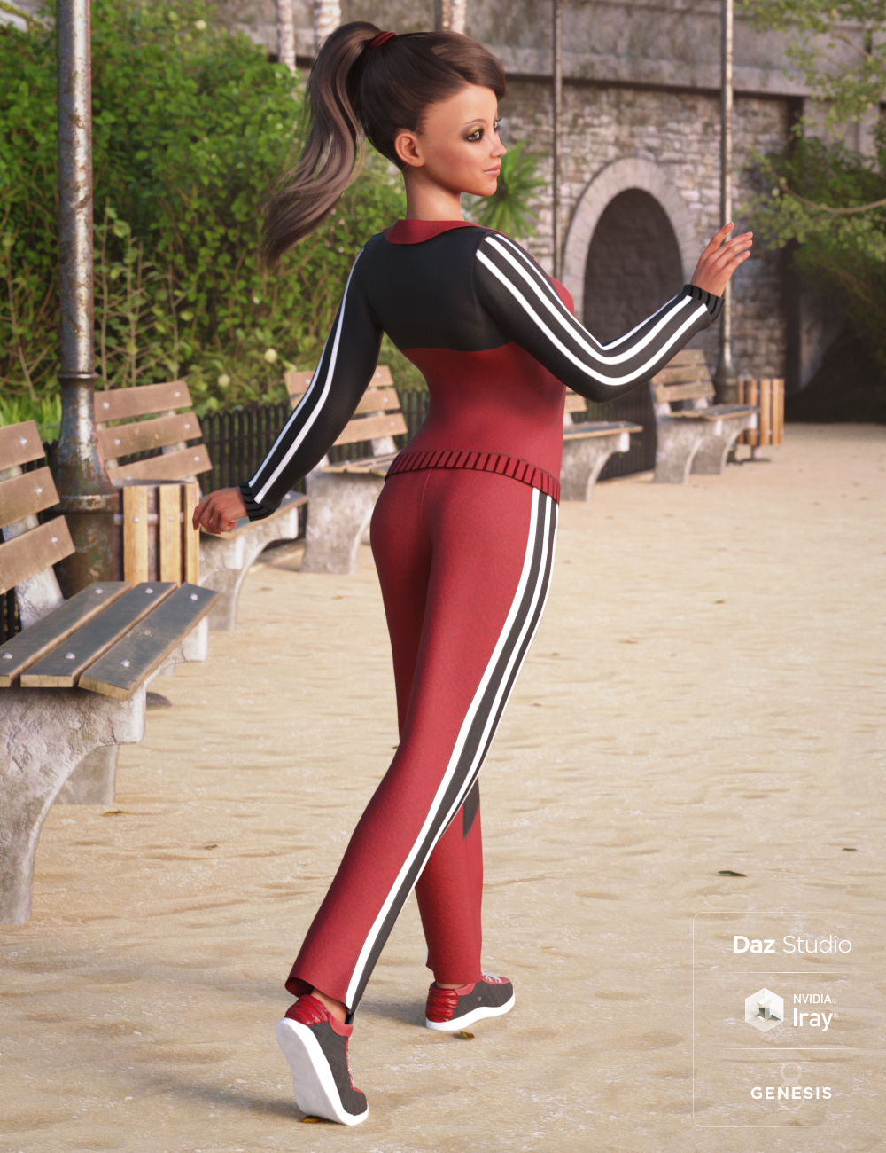 Morning Walk Outfit for Genesis 8 Female(s) by: Barbara BrundonMoonscape GraphicsSadeUmblefugly, 3D Models by Daz 3D