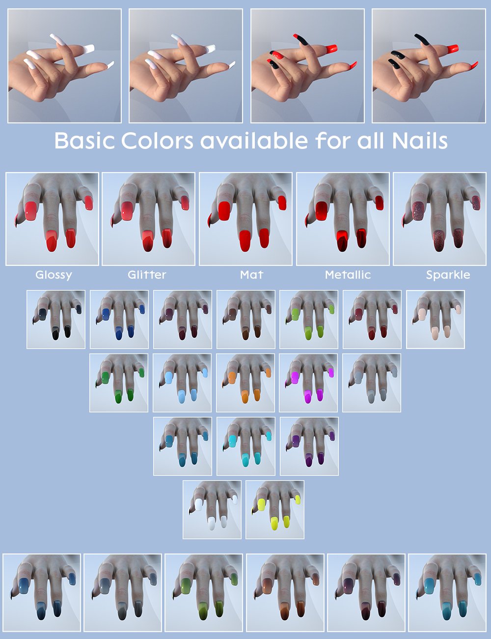 Hand Salon - Fake Nails and Jewelry Hand Salon - Fake Nails and Jewelry by: 3DStyle, 3D Models by Daz 3D
