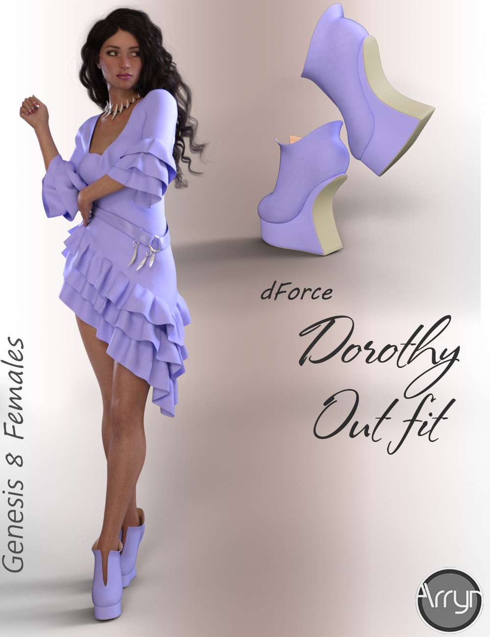 dForce Dorothy Outfit for Genesis 8 Female(s) by: OnnelArryn, 3D Models by Daz 3D