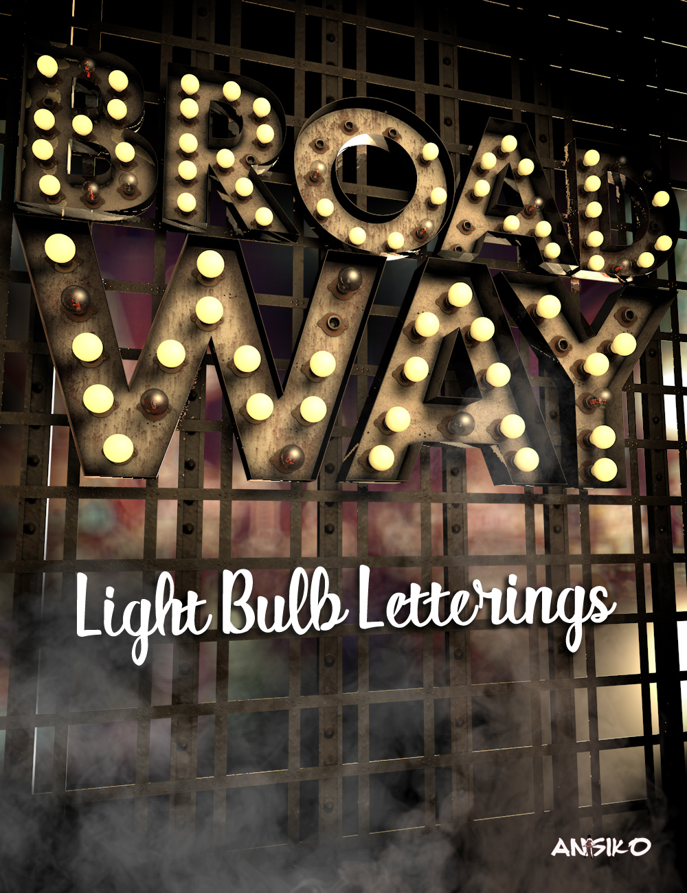Broadway Light Bulb Letterings by: Ansiko, 3D Models by Daz 3D