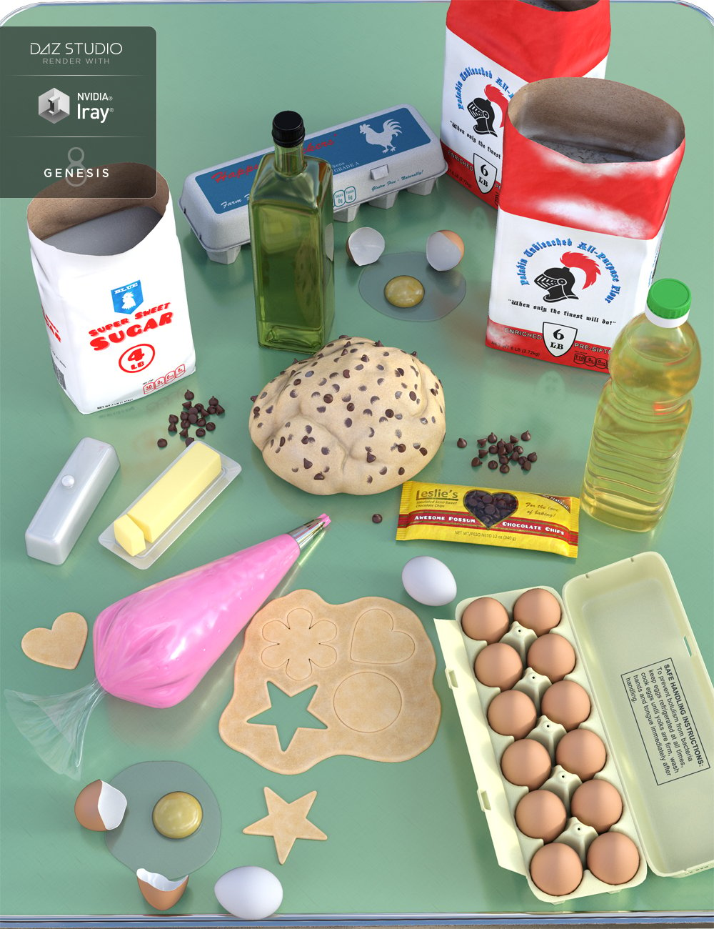 Baking Ingredients by: Rascal3D, 3D Models by Daz 3D