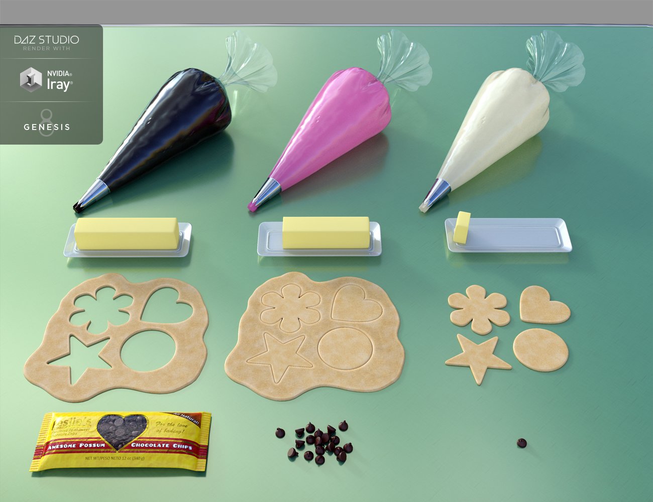 Baking Ingredients Baking Ingredients by: Rascal3D, 3D Models by Daz 3D