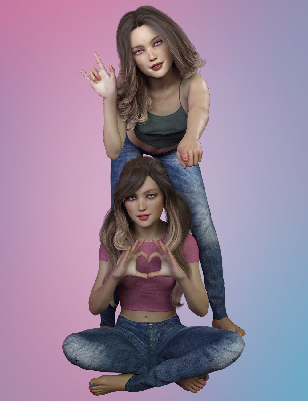 Kennady and Regan for Genesis 8 Female by: hotlilme74SR3, 3D Models by Daz 3D