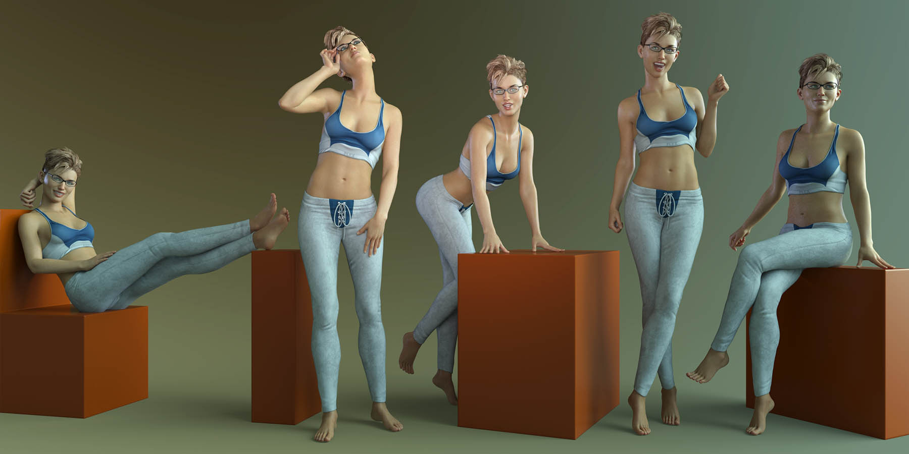 Poses and Expressions for Bridget 8 and Genesis 8 Female by: Capsces Digital Ink, 3D Models by Daz 3D
