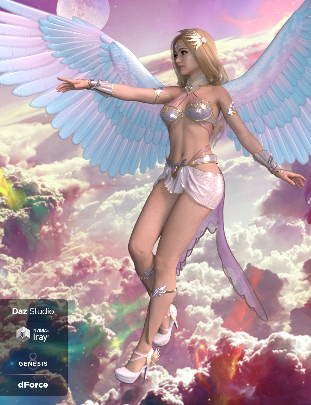 Archangel Outfit and Props for Genesis 8 Female(s) by: Blue Rabbit, 3D Models by Daz 3D