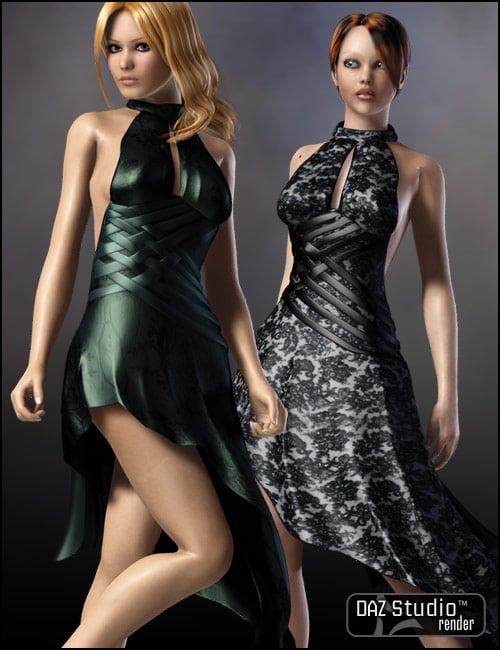 Evening Style Dress by: Barbara Brundon, 3D Models by Daz 3D