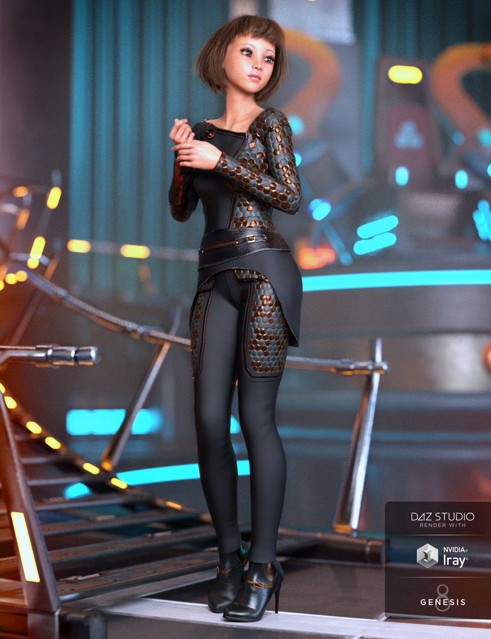 dForce Chief Officer Outfit for Genesis 8 Female(s) by: Sade3D-GHDesignBarbara BrundonUmblefugly, 3D Models by Daz 3D