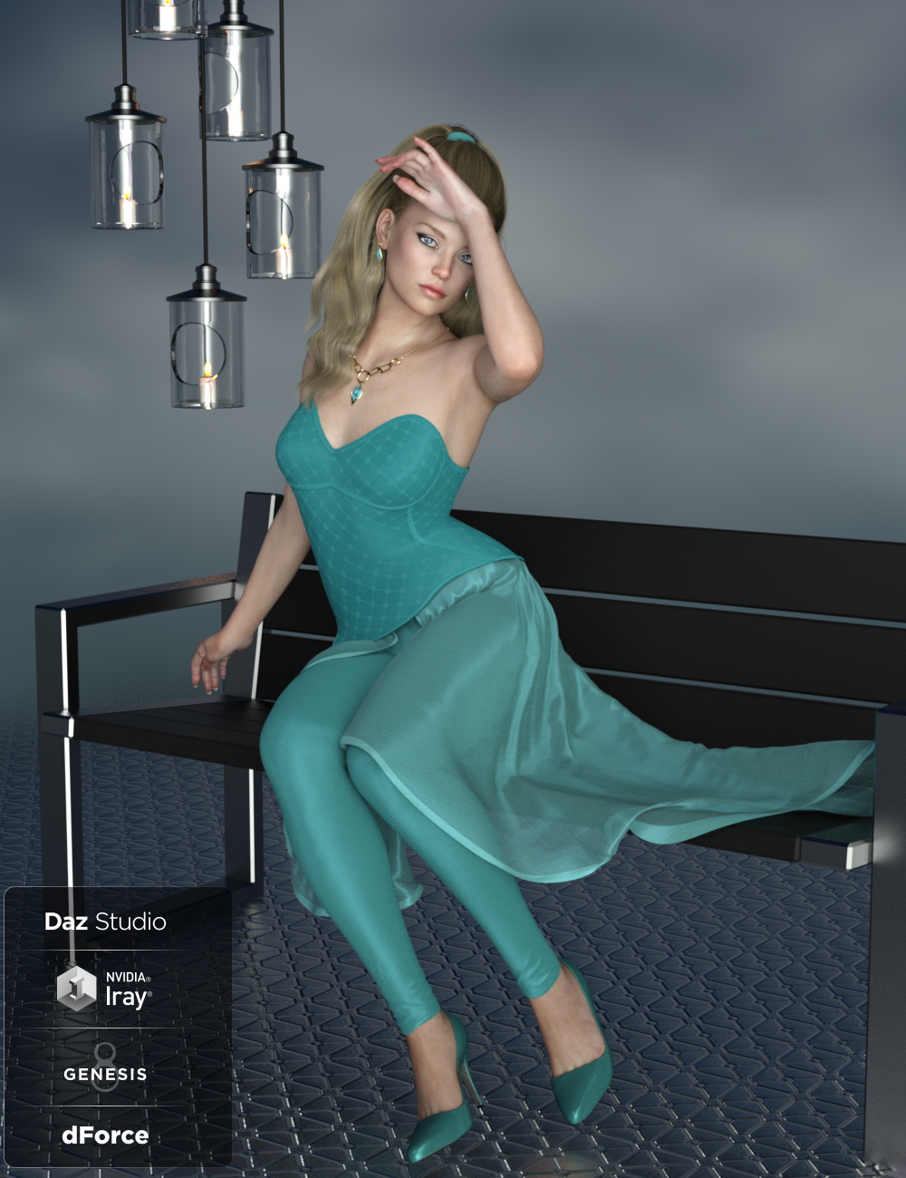 dForce Raeni Outfit for Genesis 8 Female(s) by: ArienPandyGirlWildDesigns, 3D Models by Daz 3D