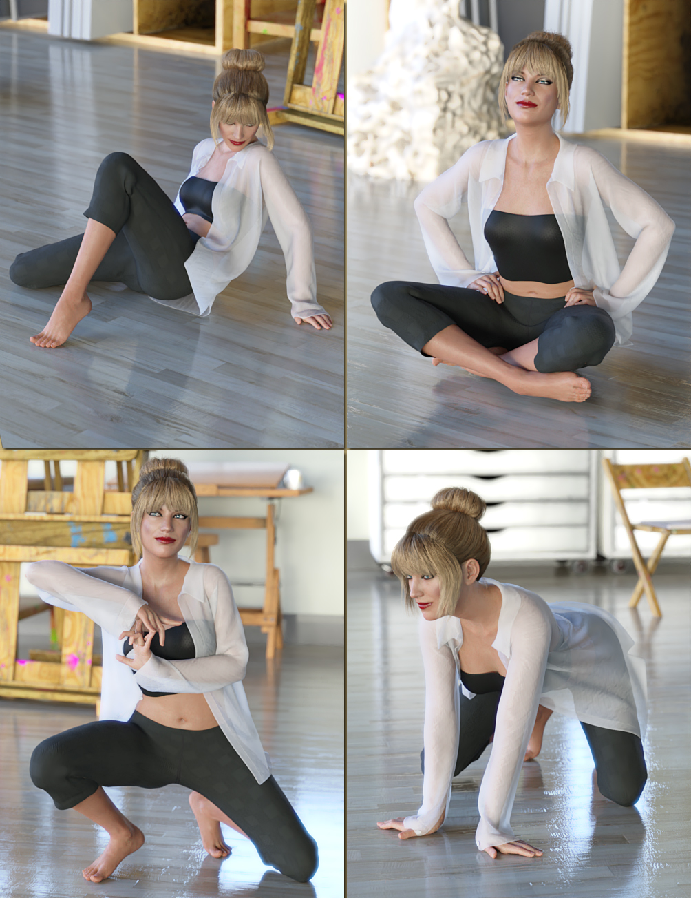 Seated Model Poses for Genesis 8 Female