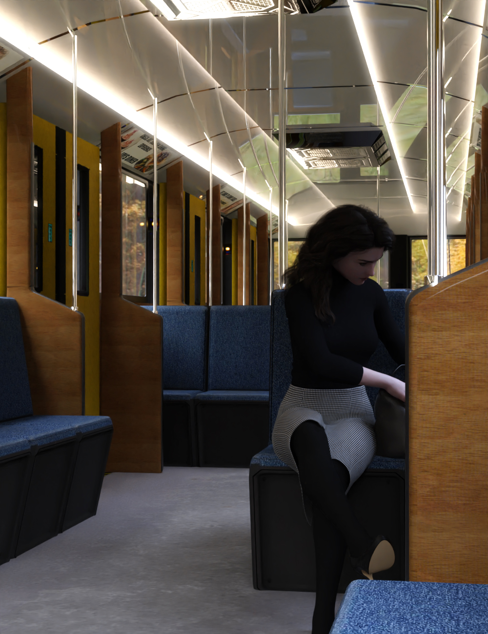 Subway Train For Iray by: Serum, 3D Models by Daz 3D