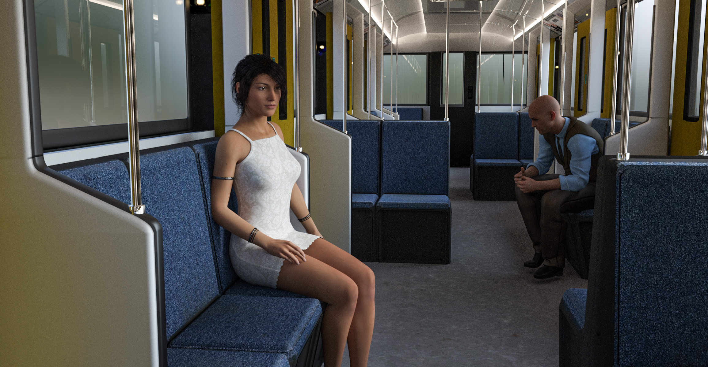 Subway Train For Iray by: Serum, 3D Models by Daz 3D
