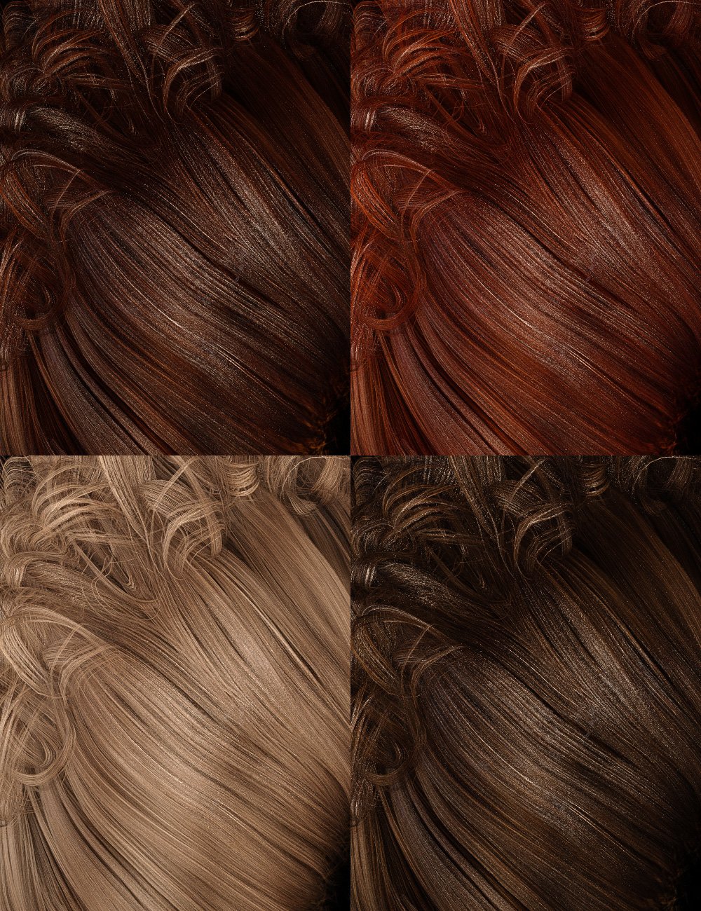 Colors for Bernedette Hair by: goldtassel, 3D Models by Daz 3D