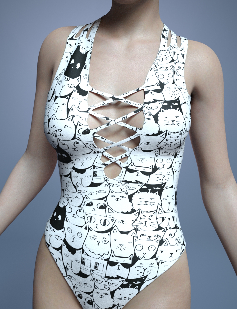 Strappy Swimsuit: Beach Bunny by: SadeMoonscape Graphics, 3D Models by Daz 3D