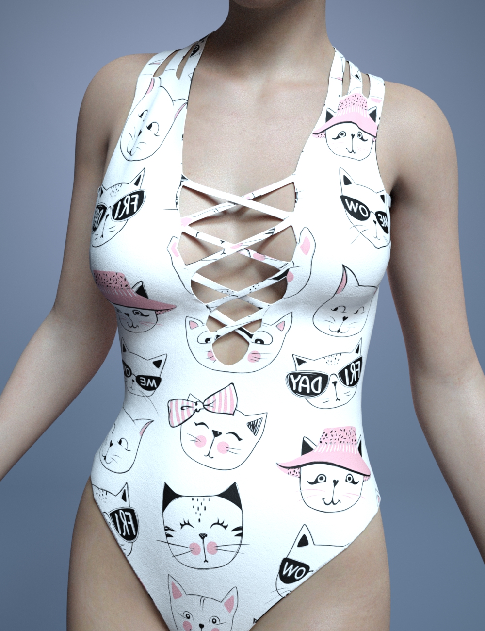 Strappy Swimsuit: Beach Bunny by: SadeMoonscape Graphics, 3D Models by Daz 3D