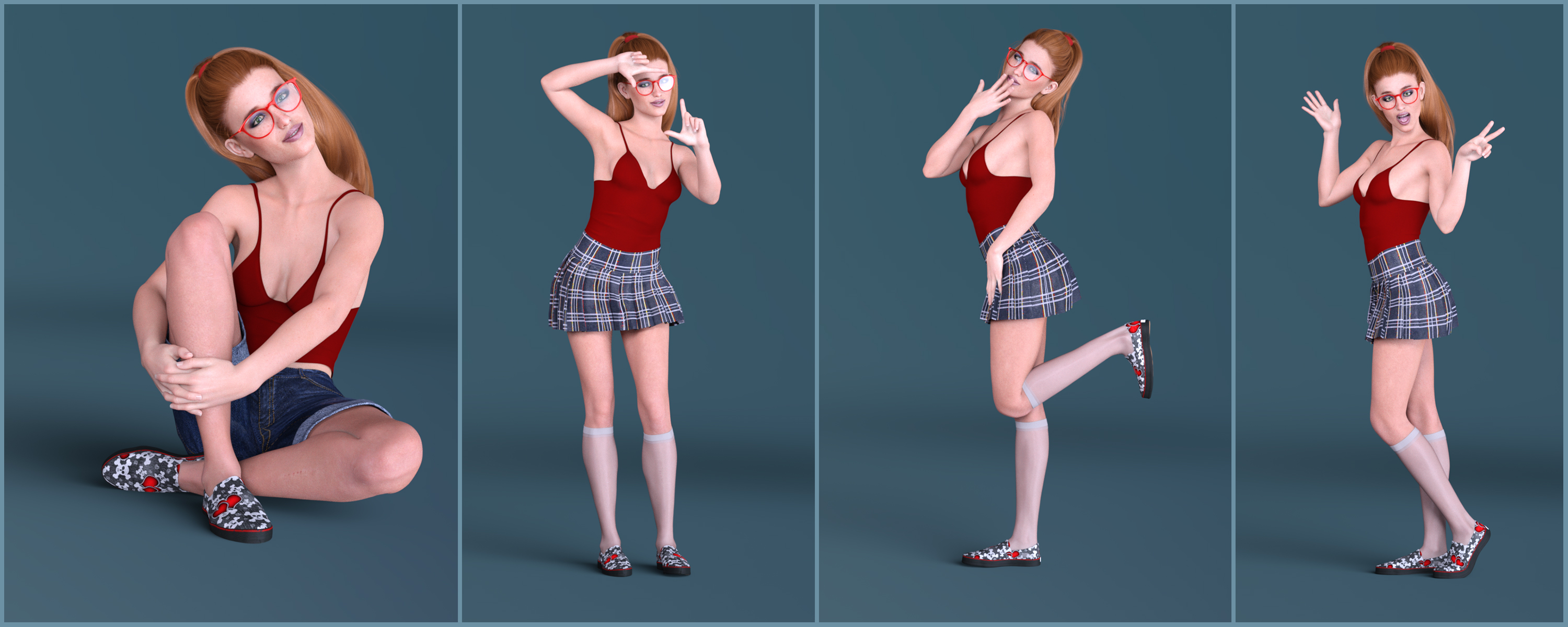 Z Best Girl Ever Poses and Expressions for Genesis 8 Female and Bridget 8 by: Zeddicuss, 3D Models by Daz 3D