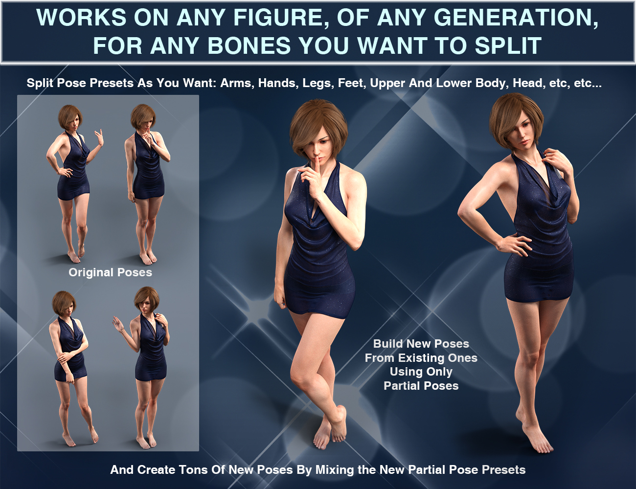 Universal Pose Splitter by: V3Digitimes, 3D Models by Daz 3D