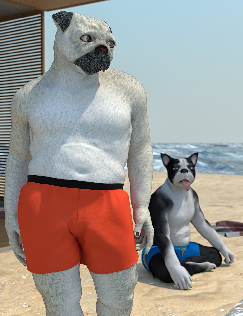 Oso Furries: Pugman for Genesis 8 Male by: Oso3D, 3D Models by Daz 3D