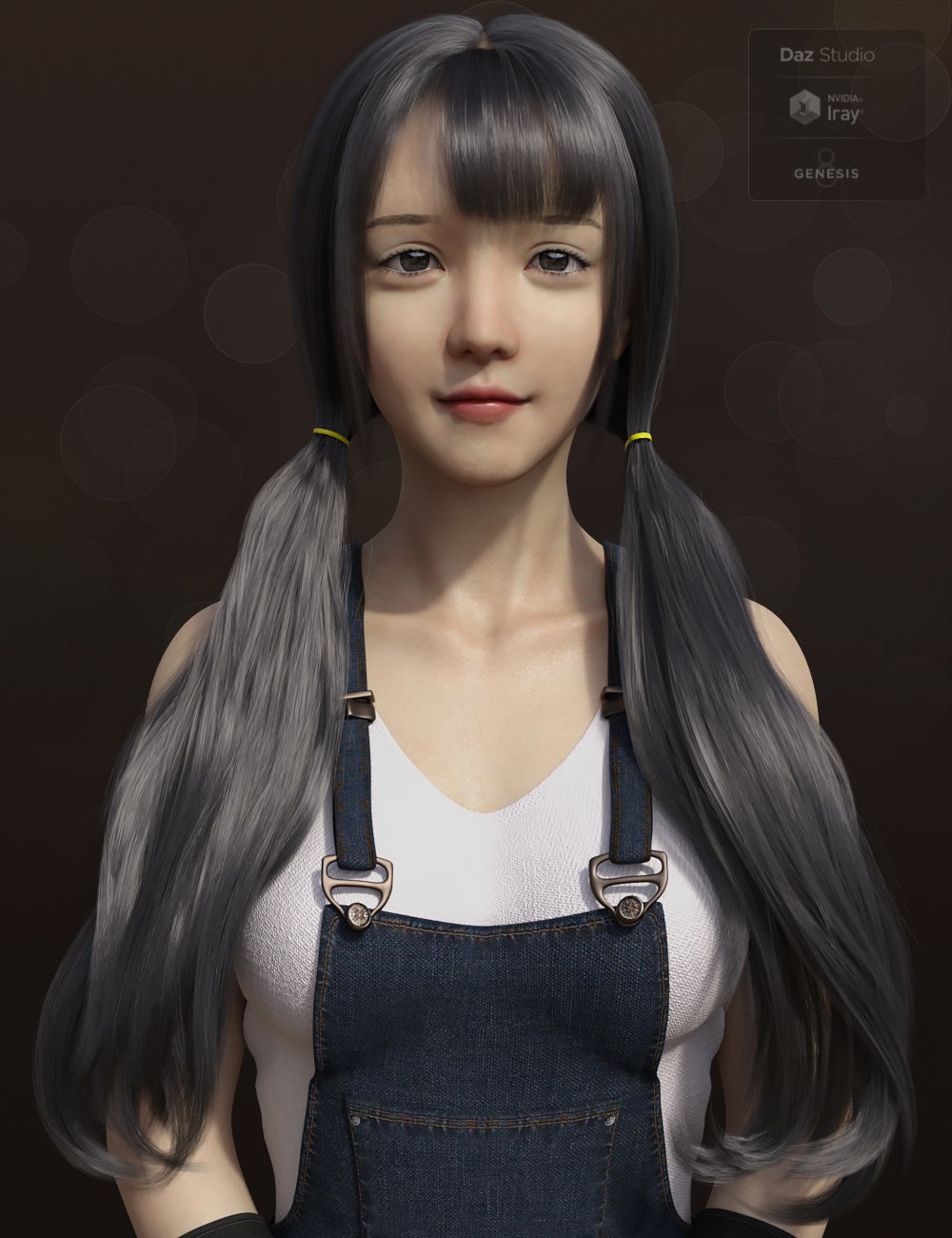 Qiqi Twintail Hair For Genesis 8 Female(s) | Daz 3D